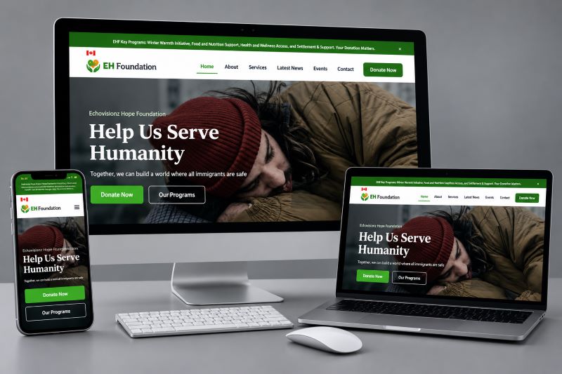 EH Foundation Responsive Website Mockup