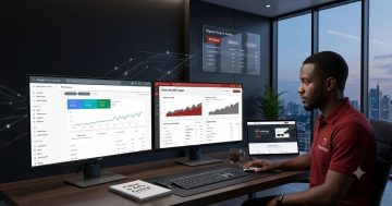 Professional analyzing search engine optimization metrics for SEO services Nigeria